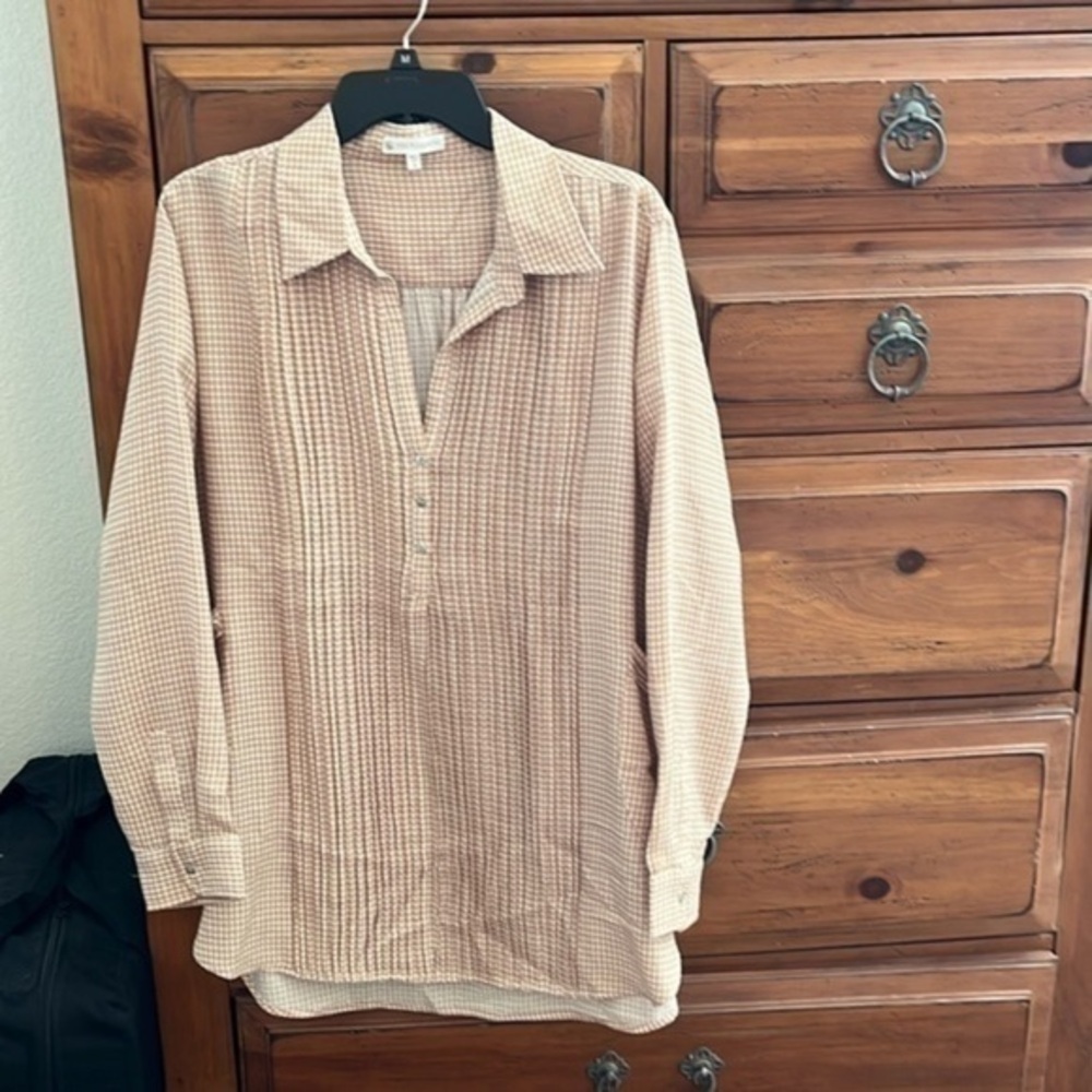 FSL+Apparel Women’s Tan Oversized Blouse Top Tunic NWOT
